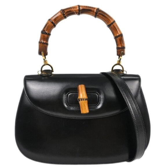 Gucci Black Bamboo 2way Handbag - Picture 1 of 10